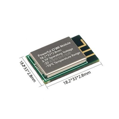 강력한 IoT WiFi 모듈 18.2*33*2.8mm 3.3V 작동 전압 -20 ~ 70°C 온도 범위