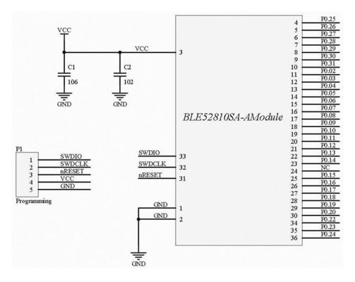 160M 1uA 노르딕 RF 모듈 BLE 트랜시버 모듈 자동 전력 관리 BLE52810SA-A