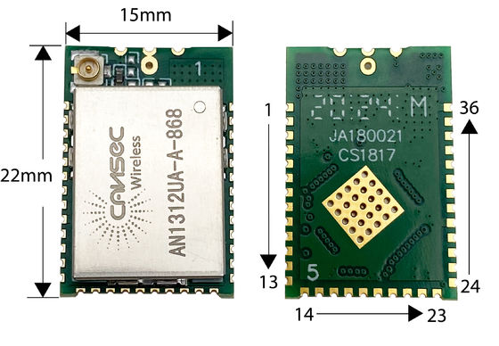 TI CC1312 이엇 AES 256 비트 서브 기가헤르츠 모듈 434/470/868/915MHz 13dBm 송신 전력